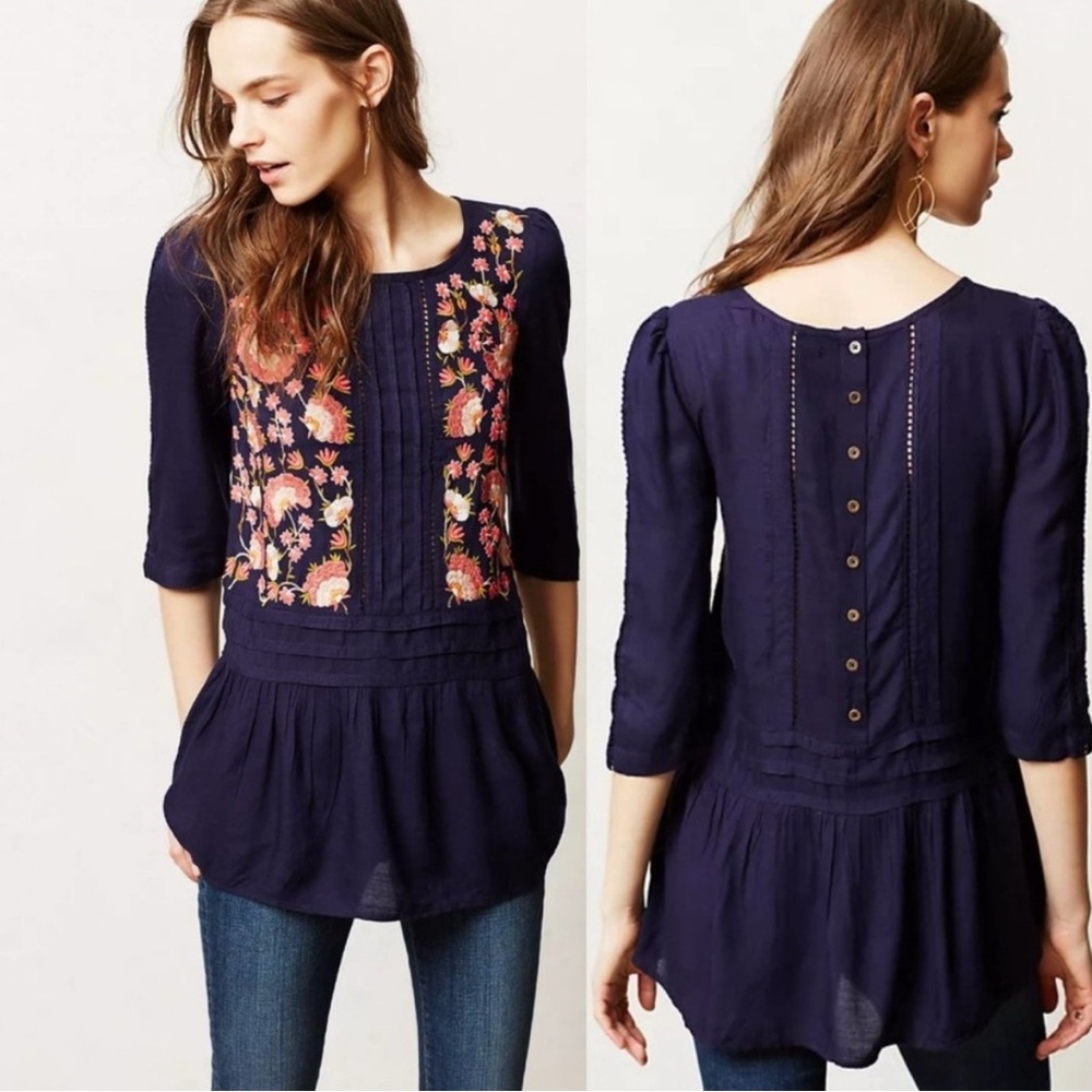 Anthropologie Luana Peplum Blouse NWOT